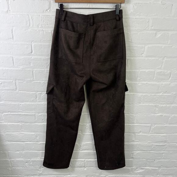 Unbranded Women's Cargo Pant Mid Rise Lightweight Solid Brown Size Small - Picture 2 of 5